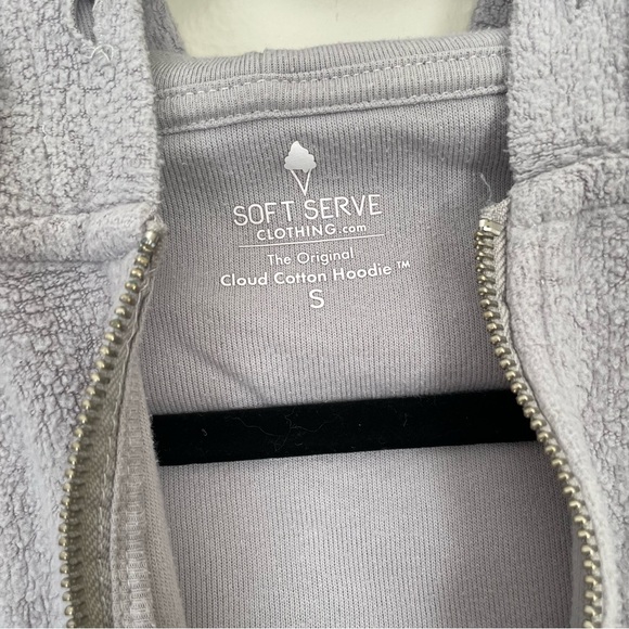 Soft Serve Clothing | Gray Zip-Up Hoodie Sweatshirt | Size Small - Picture 9 of 10
